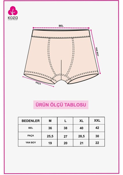 Erkek 3'lü Pamuklu Likralı Boxer