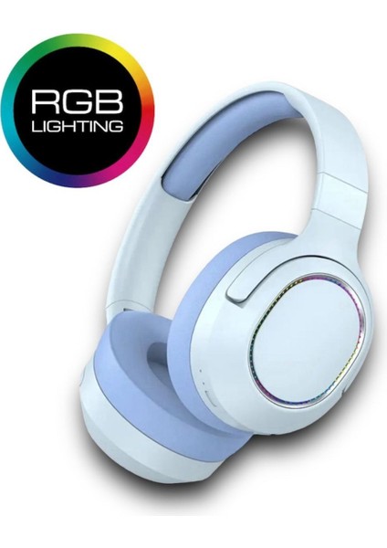 Yeni Nesil Şık Tasarım Extra Bass Kablosuz Bluetooth Rgb Işıklı Mikrofonlu Spor Kulaklık
