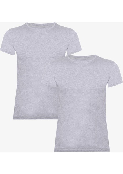 Erkek 2'li Basic Likralı T-Shirt