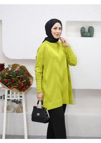 Zikzak Model Merserize Triko Tunik