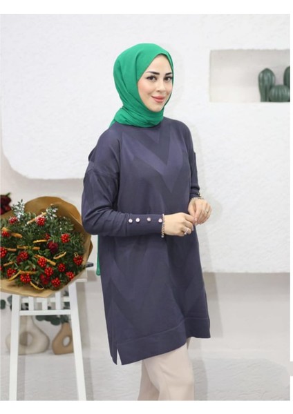 Zikzak Model Merserize Triko Tunik