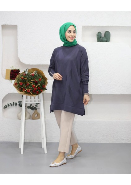 Zikzak Model Merserize Triko Tunik