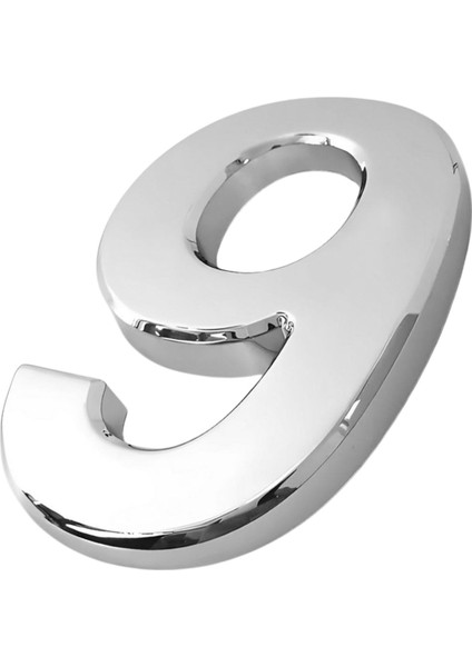 Yapışkanlı Kapı Numarası Küçük Boy 50 mm 5 cm Numara 9 Rakam Dokuz Sayı Krom Renk Numaralar 1 Adet