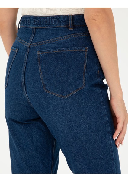 Kadın Koyu İndigo Mom Fit Jean Pantolon 50284090-VR089