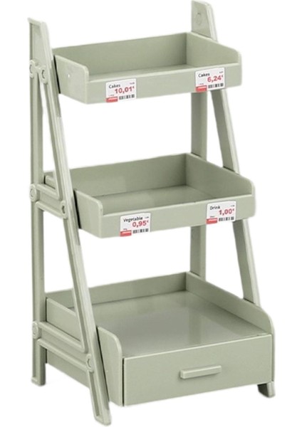 1/12 Minyatür Standı Mini Sergileme Rafı Simülasyonu Yeşil Katmanlı Raf (Yurt Dışından)