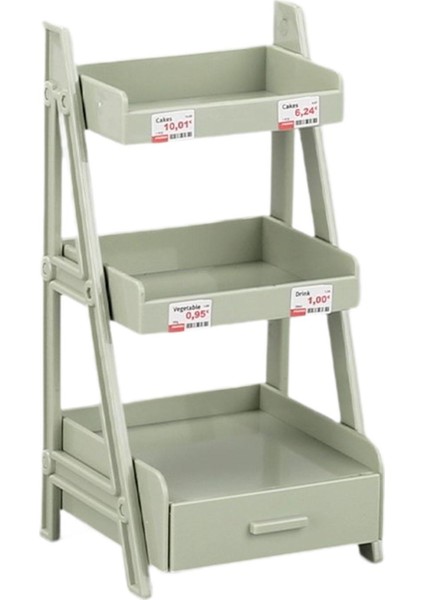 1/12 Minyatür Standı Mini Sergileme Rafı Simülasyonu Yeşil Katmanlı Raf (Yurt Dışından)