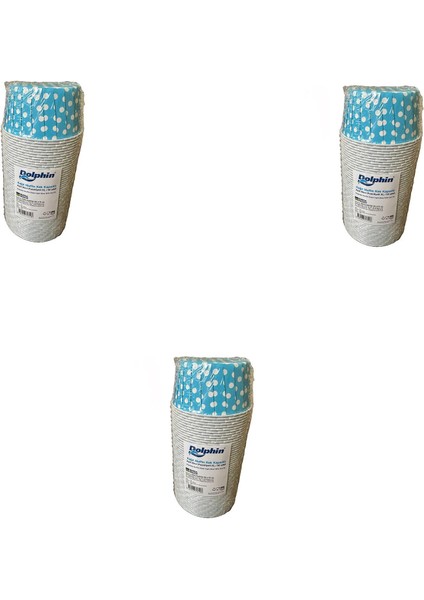 Muffin Orta Boy Kağıt Puantiyeli Mavi Cupcake Kek Kalıbı - 50 Adetlik 3 Paket