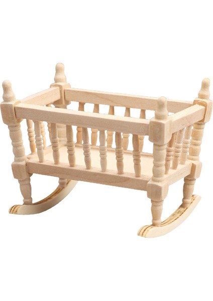Mini Minyatür Dollhouse Beşikler 1:12 Ölçekli Sallanan Beşik Ahşap Beşik (Yurt Dışından) fiyatları