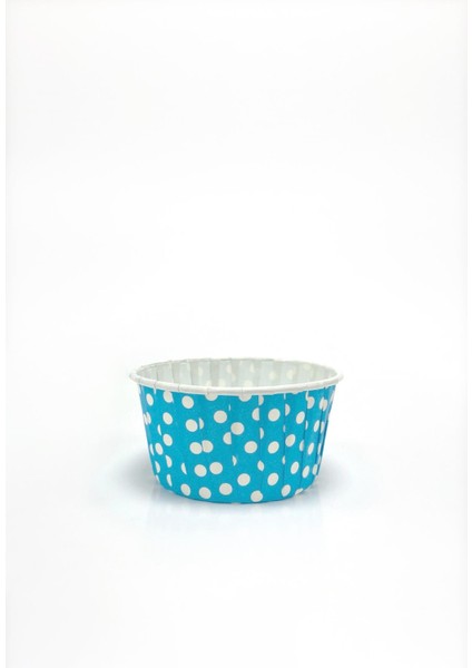 Muffin Orta Boy Kağıt Puantiyeli Mavi Cupcake Kek Kalıbı - 50 Adetlik 3 Paket fırsatları