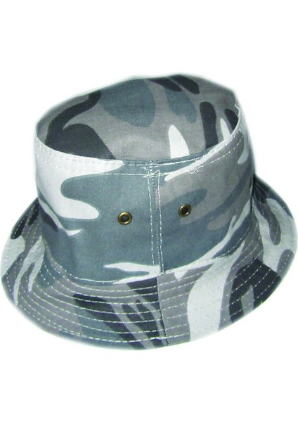 Salarticaret Gri Kamuflaj Bermuda Şapka Pamuklu Yazlık Şapka M