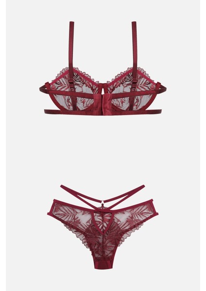 Kadın Brodeli Tüllü Dantelli Sütyen Takım fiyatları