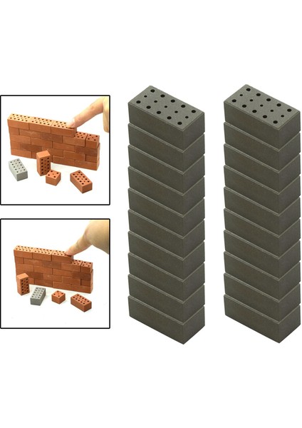 Model Oluş Dollhouse Gri Için 20 Minyatür Tuğla Tuğlaları Tuğlalar (Yurt Dışından)