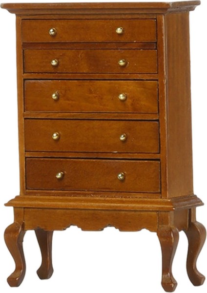 Bebek Evi 5 Çekmeceli Dolap Model 1/12 Bebek Evi Dikey Depolama Dolabı Kahverengi (Yurt Dışından)