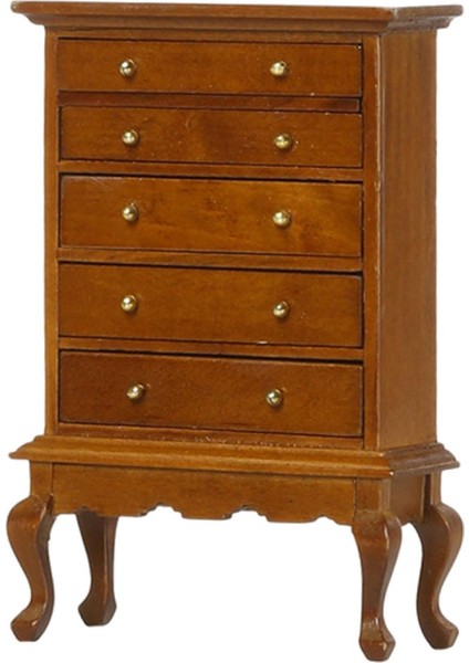 Bebek Evi 5 Çekmeceli Dolap Model 1/12 Bebek Evi Dikey Depolama Dolabı Kahverengi (Yurt Dışından) fiyatları