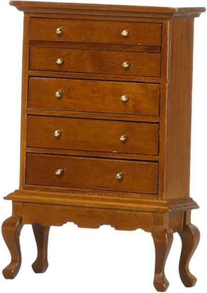 Bebek Evi 5 Çekmeceli Dolap Model 1/12 Bebek Evi Dikey Depolama Dolabı Kahverengi (Yurt Dışından) modelleri