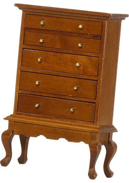 Bebek Evi 5 Çekmeceli Dolap Model 1/12 Bebek Evi Dikey Depolama Dolabı Kahverengi (Yurt Dışından) indirimleri