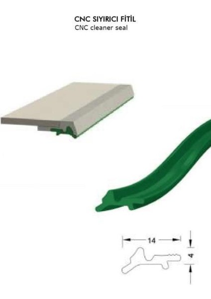 Cnc-02 Contacall Cnc Kızak Fitili Puntalı Sıyırıcı Tipi Cnc Contası 5 Metre Mavi