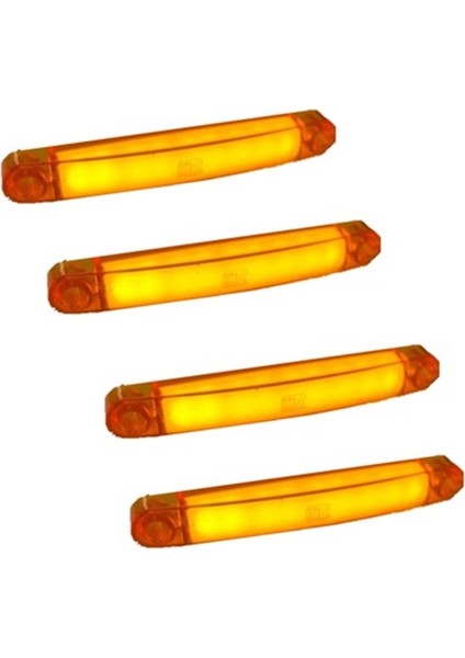4 Adet Neon Parmak LED Lamba Slim Model Turuncu 12-24 Volt