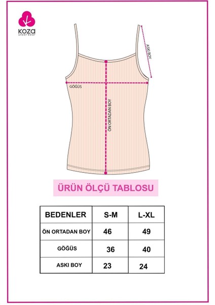 Kadın Pamuklu Likralı Fitilli İp Askılı Atlet