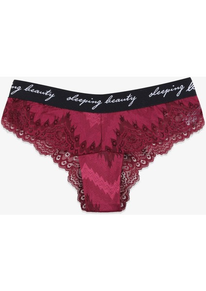 Kadın 4'lü Yazılı Lastikli Dantelli Külot fırsatları