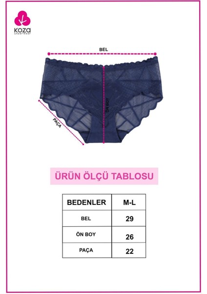 Kadın 3'lü Kalp Detaylı Dantelli Külot modelleri