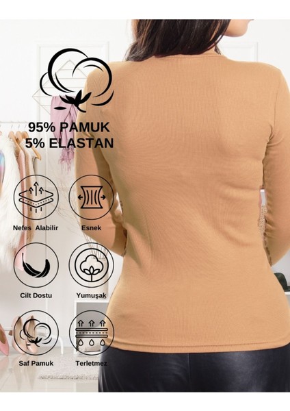 Kaşkorse V Yaka Body Sweatshirt, Fitilli Kumaş Bluz Likralı Pudra Badi modelleri