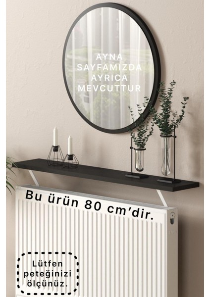 Siyah Petek Üstü Tak Çıkar Raf (Duvar Montajsız) 80 cm