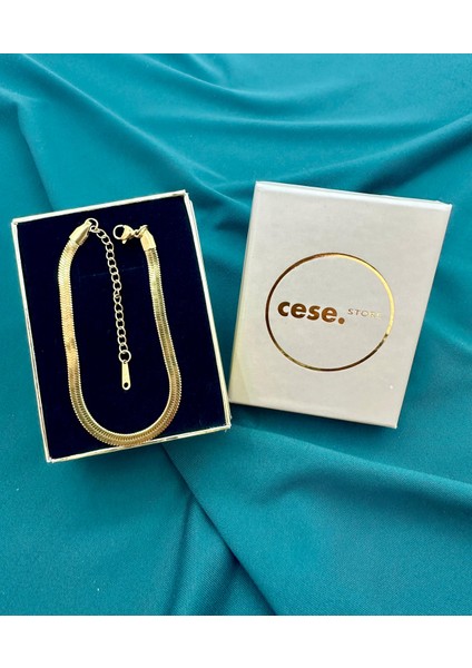 Celeste Shine Italyan Ezme Zincir Çelik Bileklik Altın Sarısı(Gold)