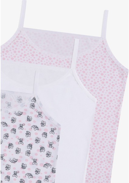 Kız Çocuk 3'lü Penguen Desenli Pamuklu Atlet fırsatları