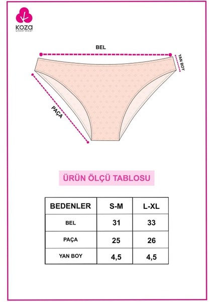 Kadın 7'li Desenli Jakarlı Pamuklu Külot