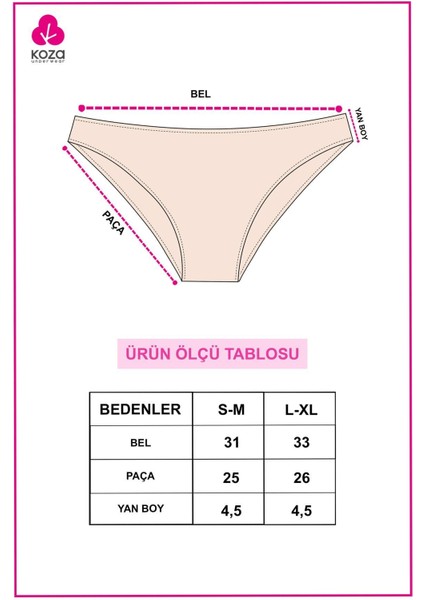 Kadın 3'lü Pamuklu Fitilli Külot