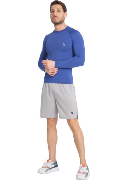 Erkek Uzun Kollu Sax Mavisi Fit Compression Fitness Spor Body Tshirt DMN1523279759 indirimleri