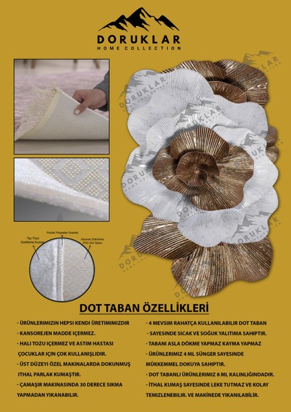 Kaymaz Taban Yıkanabilir Dijital Baskı Dekoratif Modern Desenli Elegance Serisi Lazer Kesim Dot Taban Halı ELG84 fiyatları