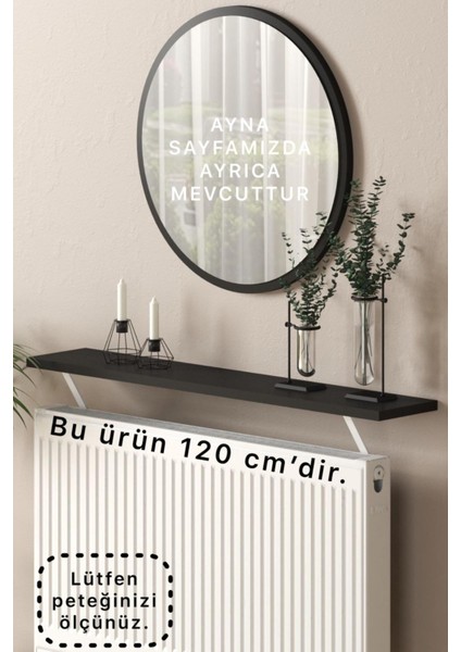Siyah Petek Üstü Tak Çıkar Raf (Duvar Montajsız) 120 cm