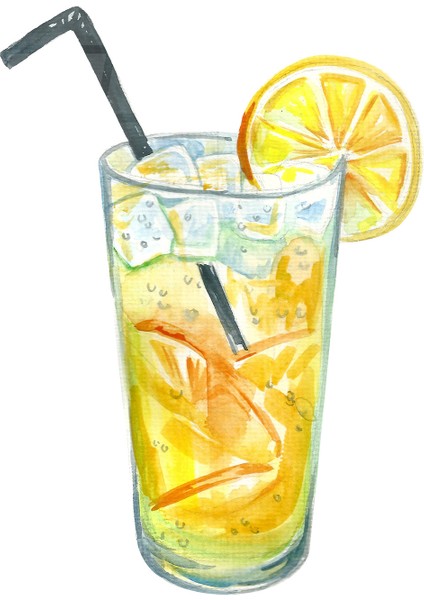 Beyaz Fonda Bardak Limonata Cam Tablo | Hediyelik, Dekoratif, Ofis, Mutfak modelleri
