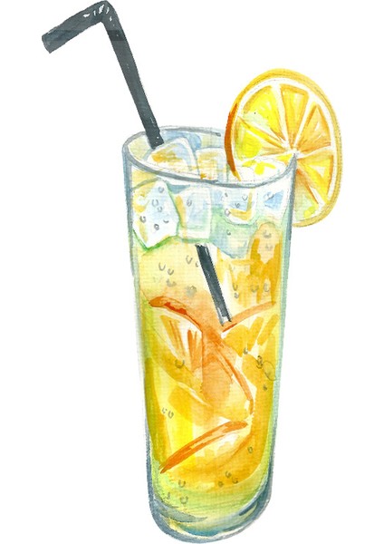 Beyaz Fonda Bardak Limonata Cam Tablo | Hediyelik, Dekoratif, Ofis, Mutfak fırsatları