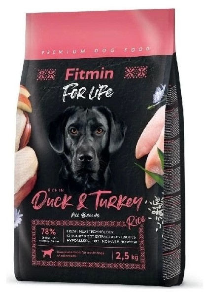 For Life Tüm Irklar Için Ördek ve Hindi Etli Yetişkin Köpek Maması 2.5 kg