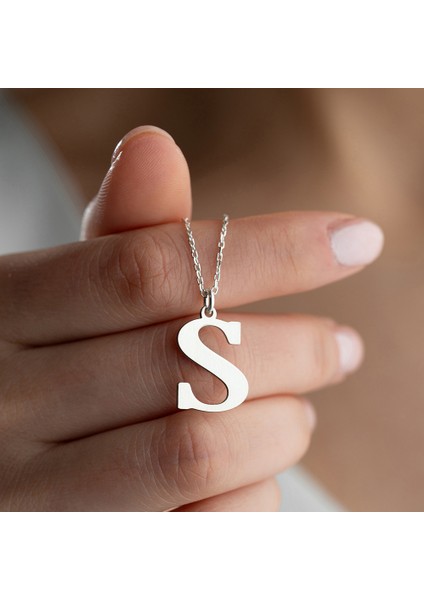 Kadın 925 Ayar Gümüş S Harf Kolye