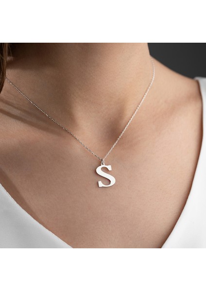 Kadın 925 Ayar Gümüş S Harf Kolye fiyatları