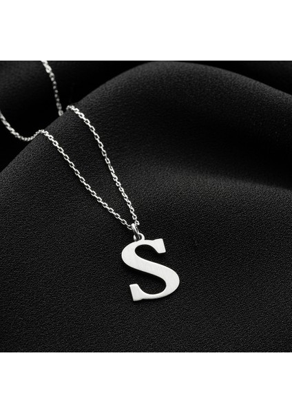Kadın 925 Ayar Gümüş S Harf Kolye modelleri
