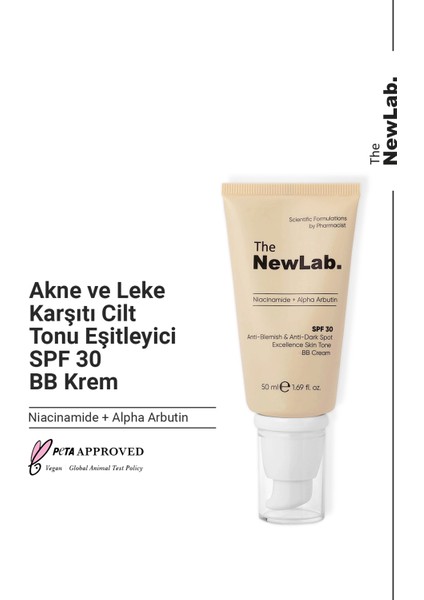 The Newlab ve Leke Cilt Tonu Eşitleyici Spf 30 Bb Krem-Niacinamide+Alpha Arbutin 50 ml