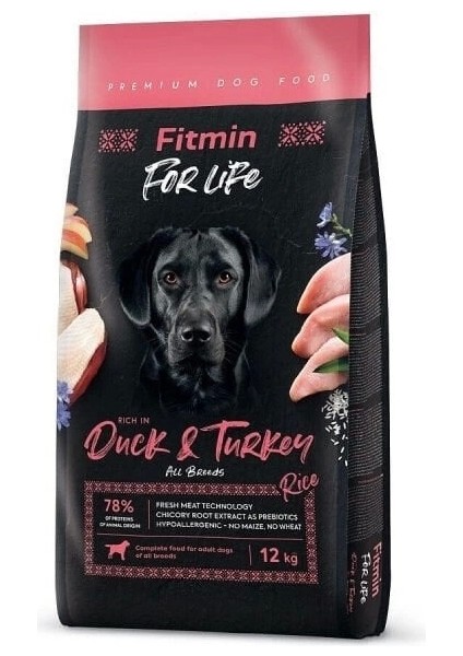 For Life Tüm Irklar Için Ördek ve Hindi Etli Yetişkin Köpek Maması 12 kg