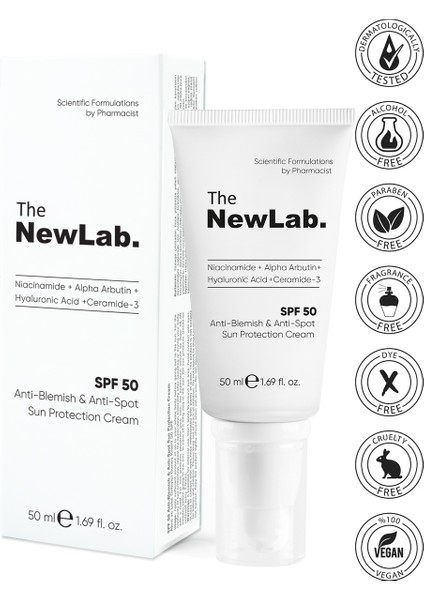 The Newlab ve Leke Güneş Kremi 50 Spf (Uva/uvb Pa++++ ) 50 ml