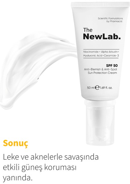 The Newlab ve Leke Güneş Kremi 50 Spf (Uva/uvb Pa++++ ) 50 ml