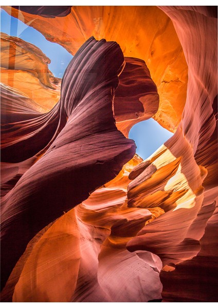 Antilop Kanyonu, Arizona, Abd'deki Muhteşem Kum Oluşumları Cam Tablo | Hediyelik, Dekoratif, Ofis, Mutfak