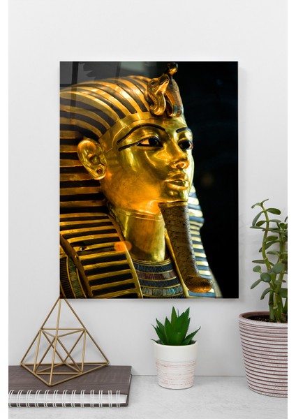 Firavun Tutankhamun'un Cenaze Maskesi, Mısır Cam Tablo | Hediyelik, Dekoratif, Ofis, Mutfak