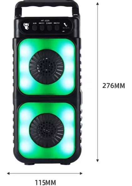 LF1576 Rgb Ledli Mikrofonlu Radyolu Bluetooth Hoparlör