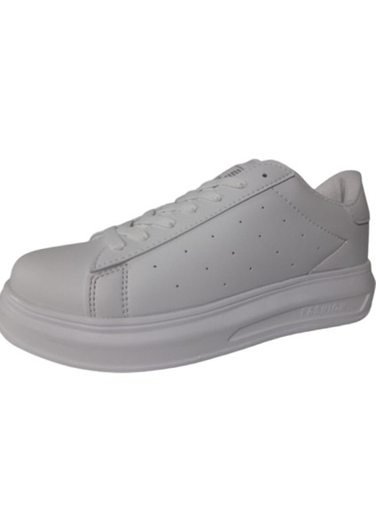 Beyaz Bağcıklı Unisex Günlük Şık Spor Ayakkabı