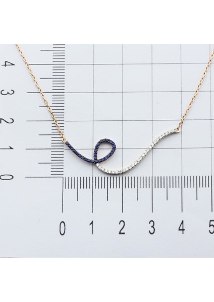 0.19 Karat Pırlanta, 0.21 Karat Safir Kolye PN1091MZ