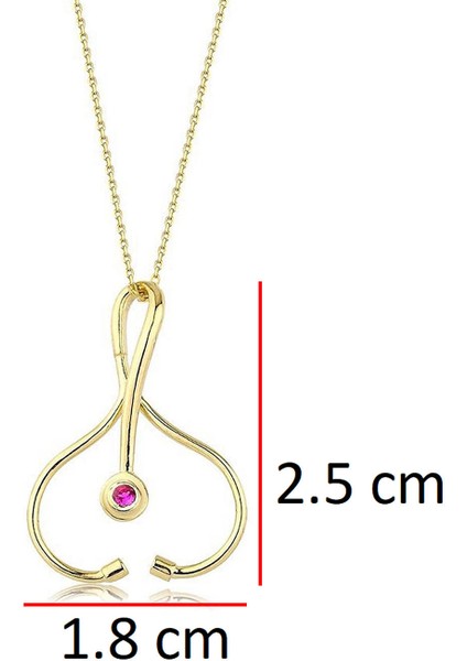 0.03 Karat Yakut Doktor Kolye PN1092ST